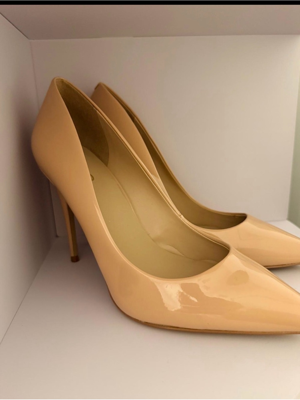 Aldo Patent Nude Pointed-Toe Stiletto Pumps